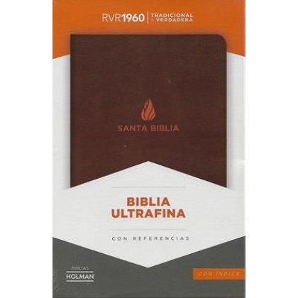 Biblia RVR1960 ultrafina con referencias con índice piel fabricada vino