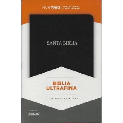Biblia RVR1960 ultrafina con referencias Piel fabricada negra